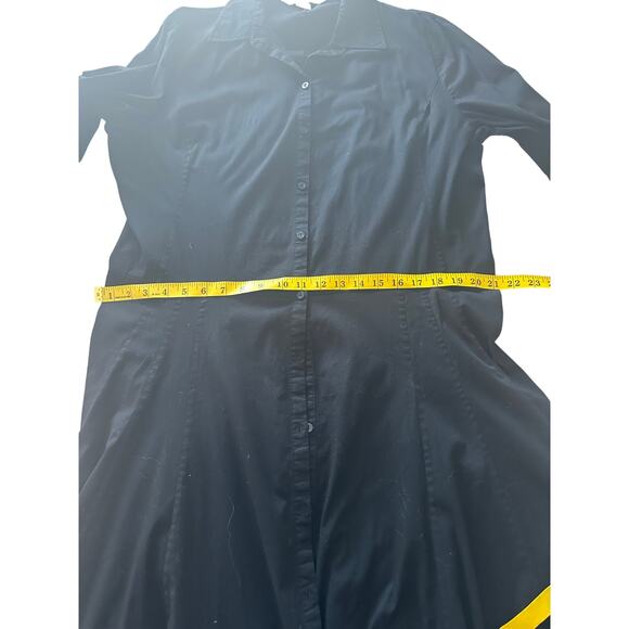 Nygard Collection Vintage Black A-Line Midi Shirt Dress - Sz 16 - Picture 9 of 11
